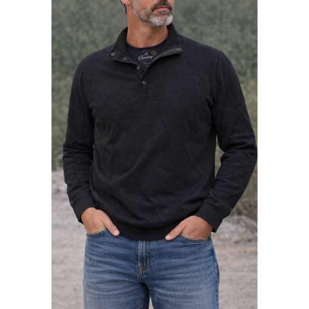 Armand Thiery AT Company Mens XL Quarter Snap Pullover Sweater Brown Knit‎ XL